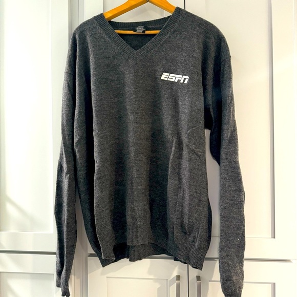 Nike Golf ESPN Logo Merino Wool V-Neck Gray Sweater size XXL - Picture 1 of 8